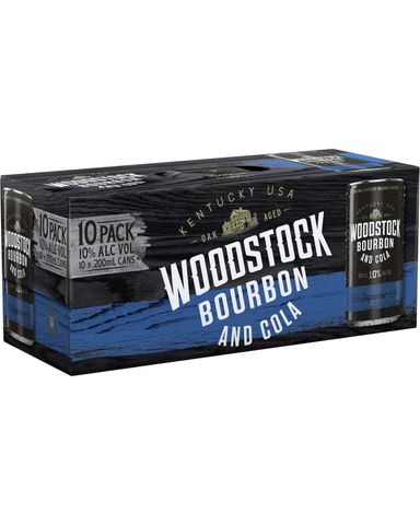 Woodstock & Cola 10% Can 200ml 10PK x3