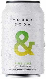 Vodka Soda & Pine Lime Can 4.2% 355mlx16 AMP