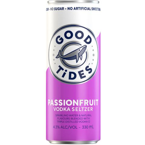 Good Tides Passionfruit Seltzer 330mlx24