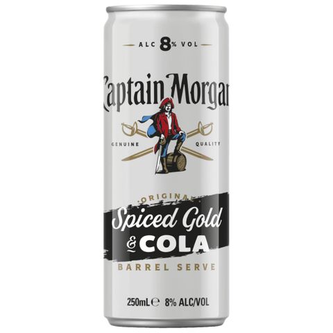 Captain Morgan & Cola 8% Can 250ml x24