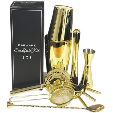 Complete At Home Bar Kit Gold
