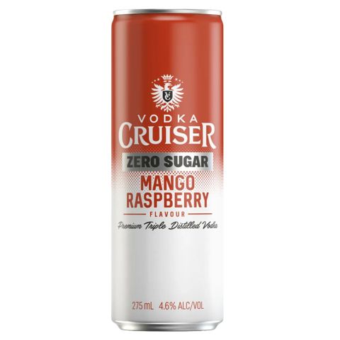 Cruiser Zero Sugar Mango Raspberry Can 275ml x24