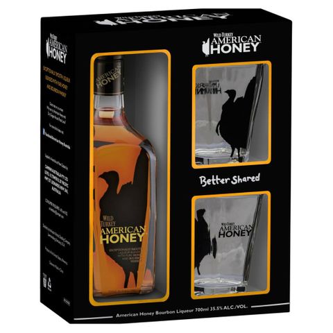 Wild Turkey American Honey 700ml Gift Pack