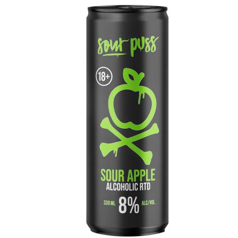 Sour Puss 8% Apple 330ml x 24