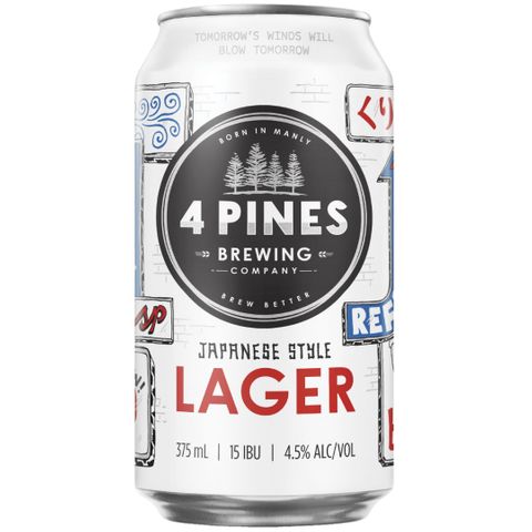 4 Pines Japanese Lager Can 375ml x18