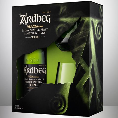 Ardbeg 10 YO 700ml + 2 Glasses Gift Pack