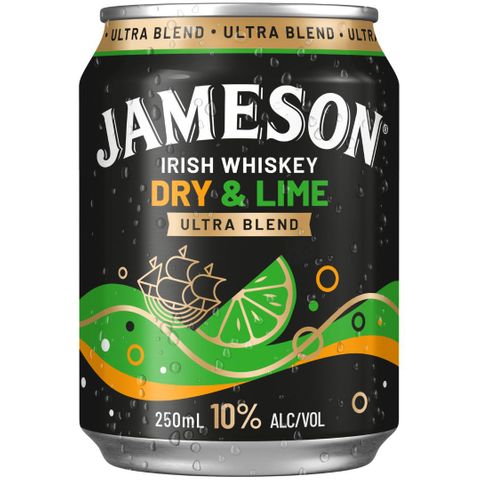 Jameson Ultra 10% Dry & Lime Can 250ml x24