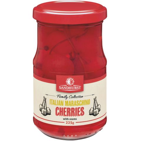 Sandhurst Maraschino Cherries 225g x6