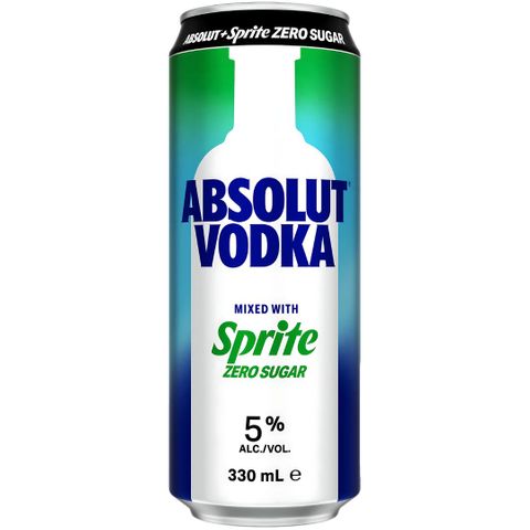Absolut Vodka & Sprite Zero 330ml x24
