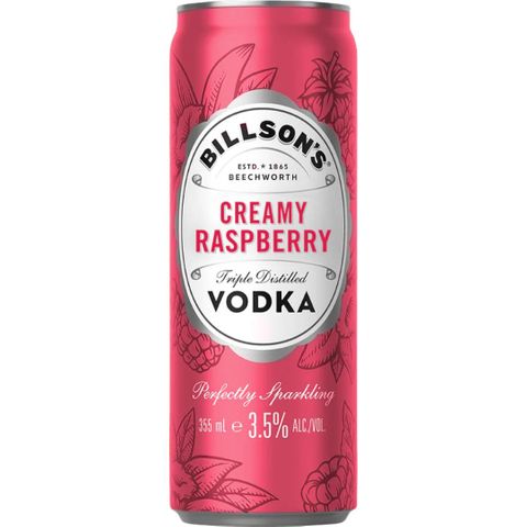 Billsons Vodka & Creamy Raspberry 355ml x24