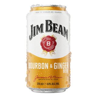 Jim Beam White Ginger Beer Can 375ml x24