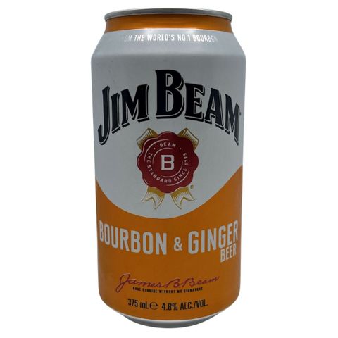 Jim Beam White Ginger Beer Can 375ml x24