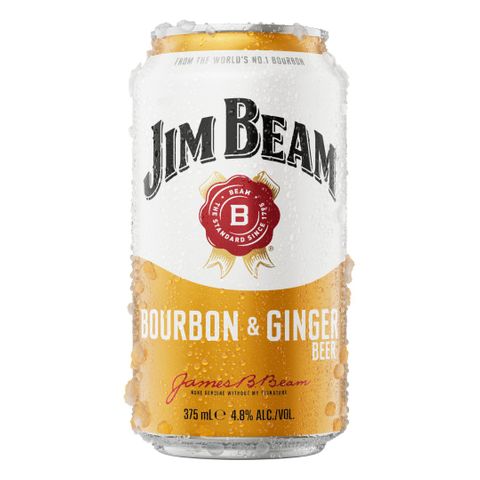 Jim Beam White Ginger Beer Can 375ml x24