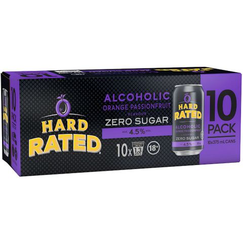 Hard Rated Passionfruit Zero 375ml 10PK x3