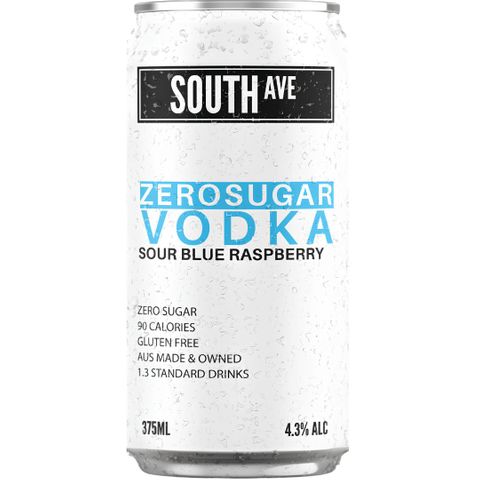 South Ave Sour Blue Raspberry Vodka 375ml x24
