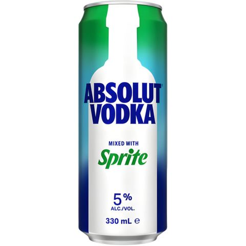 Absolut Vodka & Sprite 330ml 10PK x3