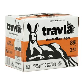 Travla Lager 3.5% Can 375ml 30 Block