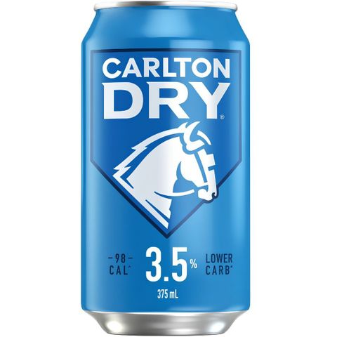 Carlton Dry Mid 3.5% Can 375ml 10PK x3