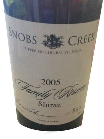 Snobs Creek Reserve Shiraz 2005 750ml