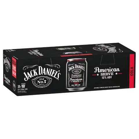 Jack Daniel Amer & Cola 250ml 10PK x2