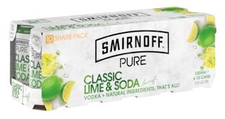 Smirnoff Pure Lime Soda 330ml Can 10PKx3