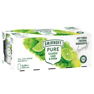 Smirnoff Pure Lime Soda 330ml Can 10PKx3