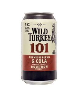 Wild Turkey 101 & Cola Cans 6x4 375ml-24