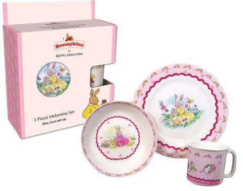 *Bunnykins 3pc Set - Sweethearts Design Pink