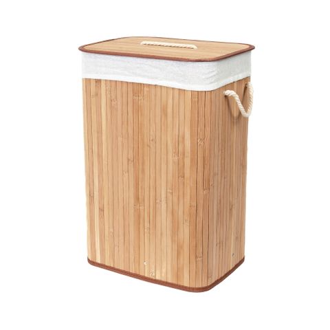 Laundry Hamper - Rectangular Bamboo Natural