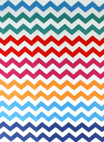 *Printed Polyester Shower Curtain Chevron