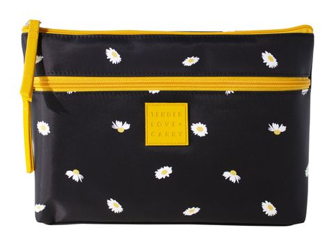 Black Daisy Double Zip Holdall