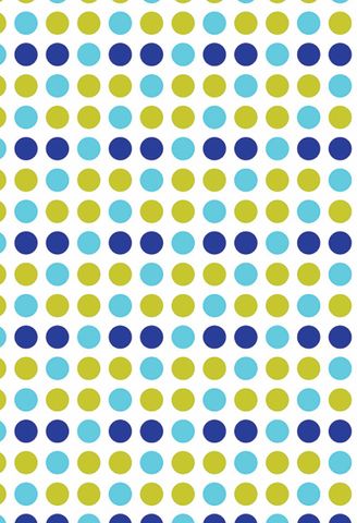 Shower Curtain - PVC Printed - Polka Dots Blue/Gre