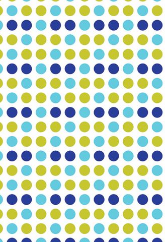 Shower Curtain - PVC Printed - Polka Dots Blue/Gre