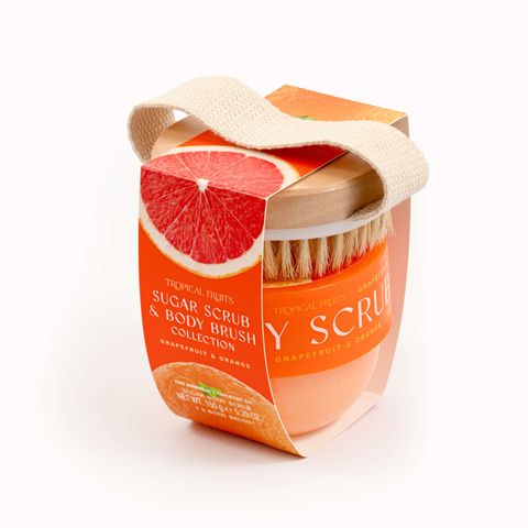 TF Orange & Grapefruit 150g Body Scrub & Brush Se