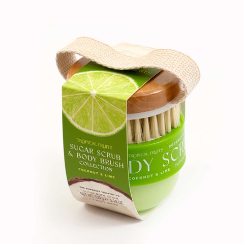 TF Coconut & Lime 150g Body Scrub & Brush Set