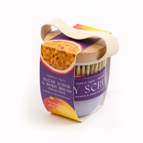 TF Mango & Passionfruit 150g Body Scrub & Brush Se