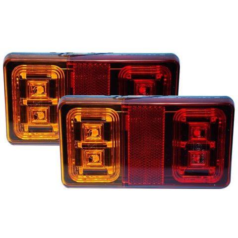 Led Trailer Lamp Rectangle12V Twin Pack