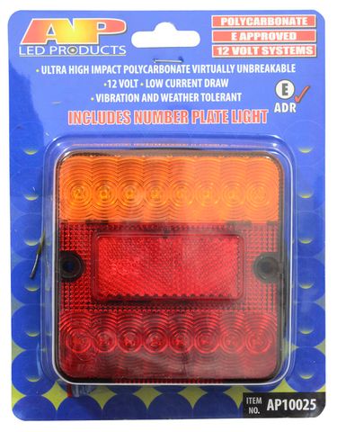 Led Trailer Lamp Square 12V With No Plat
