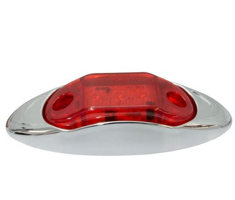 Led Clearance Light Red 10-30V Chrome Ba