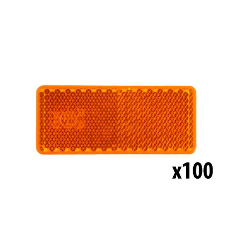 Reflector Amber 64X28 3M Tape 100 Pack