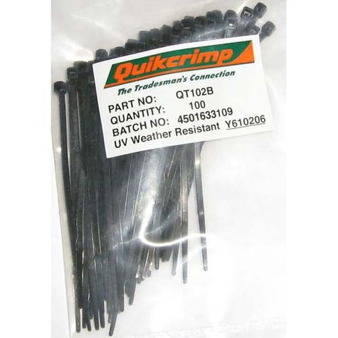 Cable Tie 2.5X100MM (100) Black L.Duty U