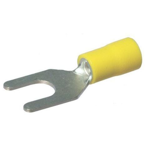 Yellow 6MM Spade Term (100)