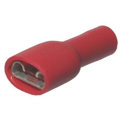 Red 6.3MM Qcf F/Ins (100)