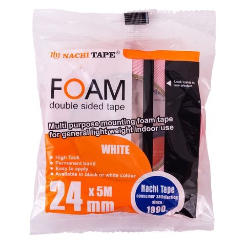 D/Sided Foam Tape Wh 24MM X 5Mtr