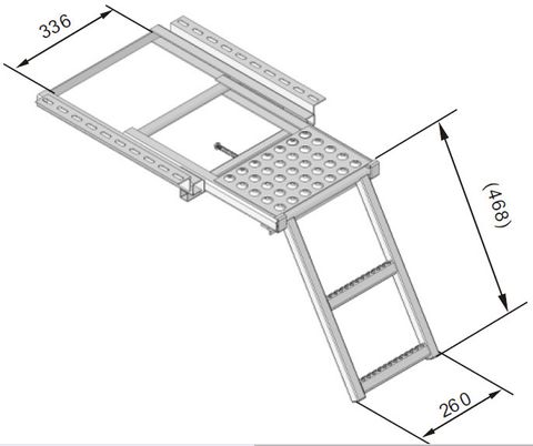 Ladder Two Step C/W Brkt & Platform Z/P
