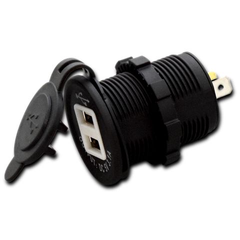 Dual Usb Charging Socket 2.1A - Black