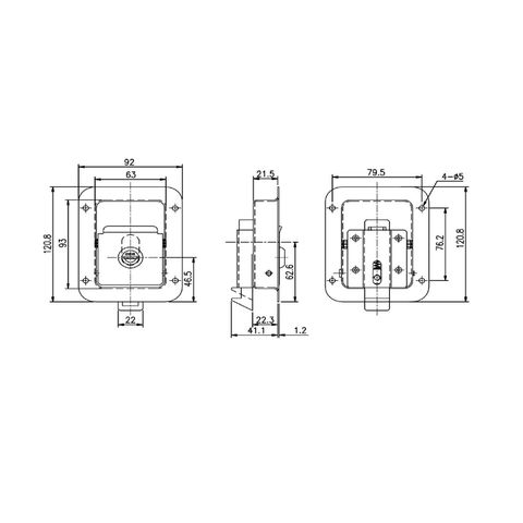 Paddle Lock Interior Release Black