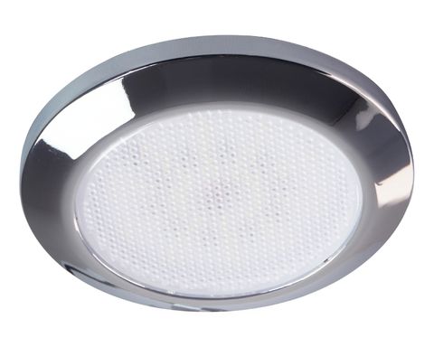 70mm Interior Light - CHROME/BLK 10-15V