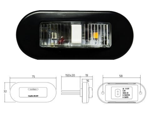 75mm Amber/Red Marker 10-30V 10 Pack
