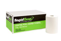 RapidClean Centrefeed Hand Towel 300m Ctn of 4 Rolls *#